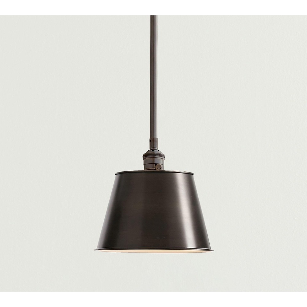 Pottery Barn Tapered Metal Shade Cord Pendant Bronze Ceiling Fixture 13" Kit